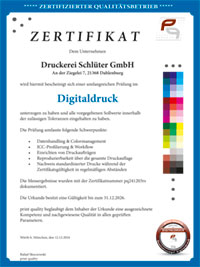 Zertifizierungsurkunde